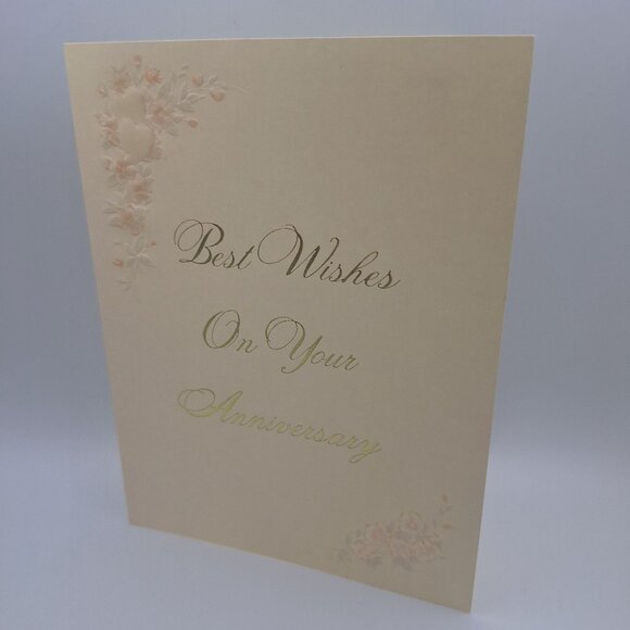 Vintage Anniversary Greeting Cards Elegant Embossed Designs Doves Best Wishes - Picture 10 of 12